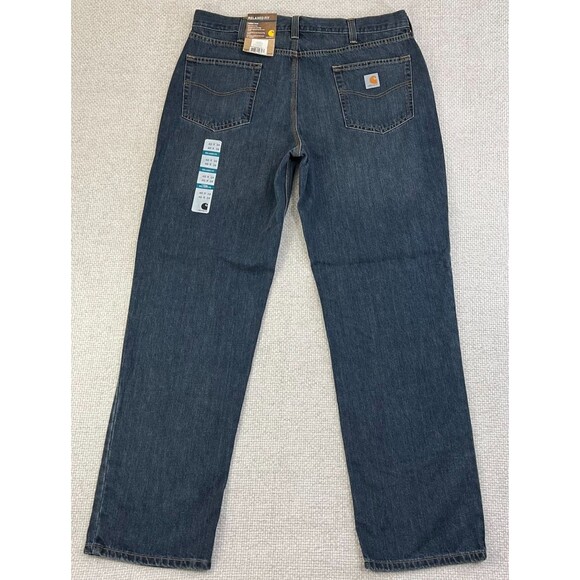 NEW Carhartt Jeans Men’s 40x34 Relaxed Fit Straight Workwear Blue Holter 101483 - Picture 1 of 10